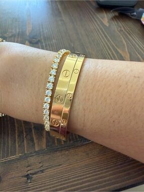 6” Yellow Gold Plated CZ Bracelet